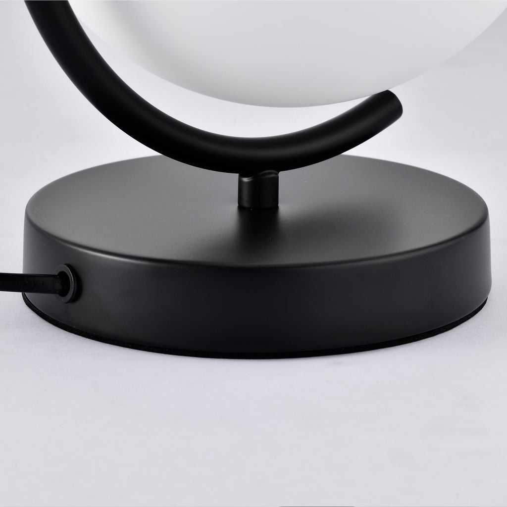 Modern Globe Table Lamp with Glass Shade and Plug-in Switch for Bedroom & Living Room