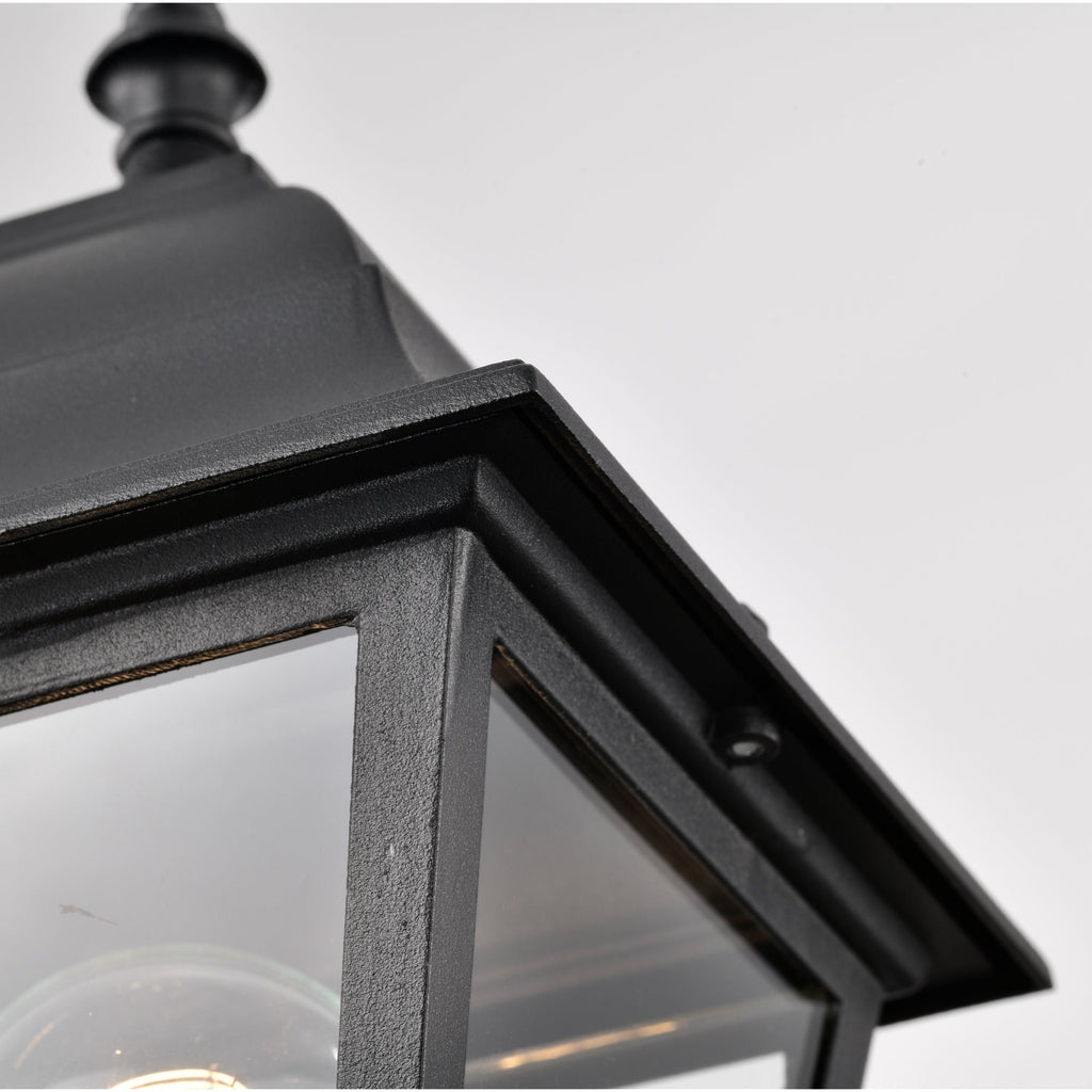2-Pack Outdoor Post Lanterns with Pier Mount Bases, Black