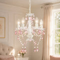 4-Light Acrylic Crystal Chandelier with Adjustable Chain