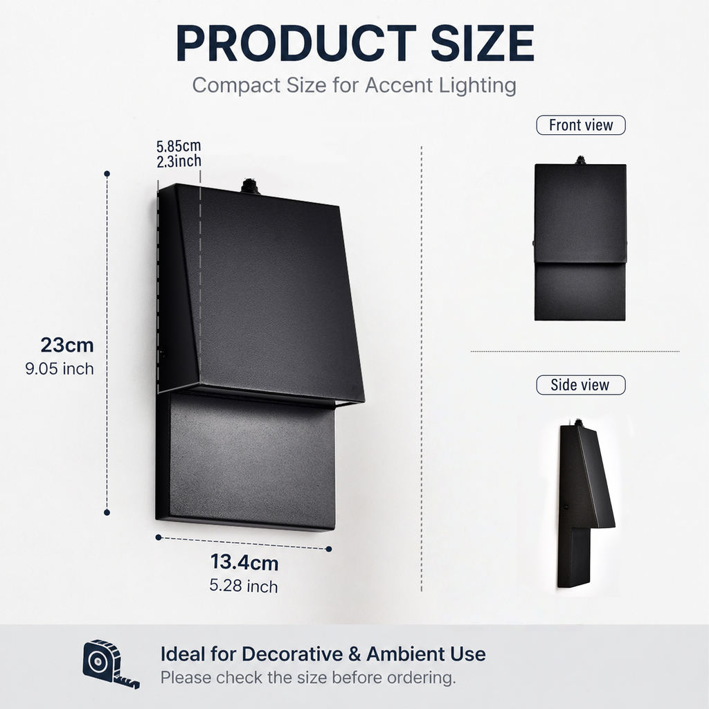 Modern Outdoor Wall Light with Dusk to Dawn Sensor, Black LED Porch Light for Exterior Walls