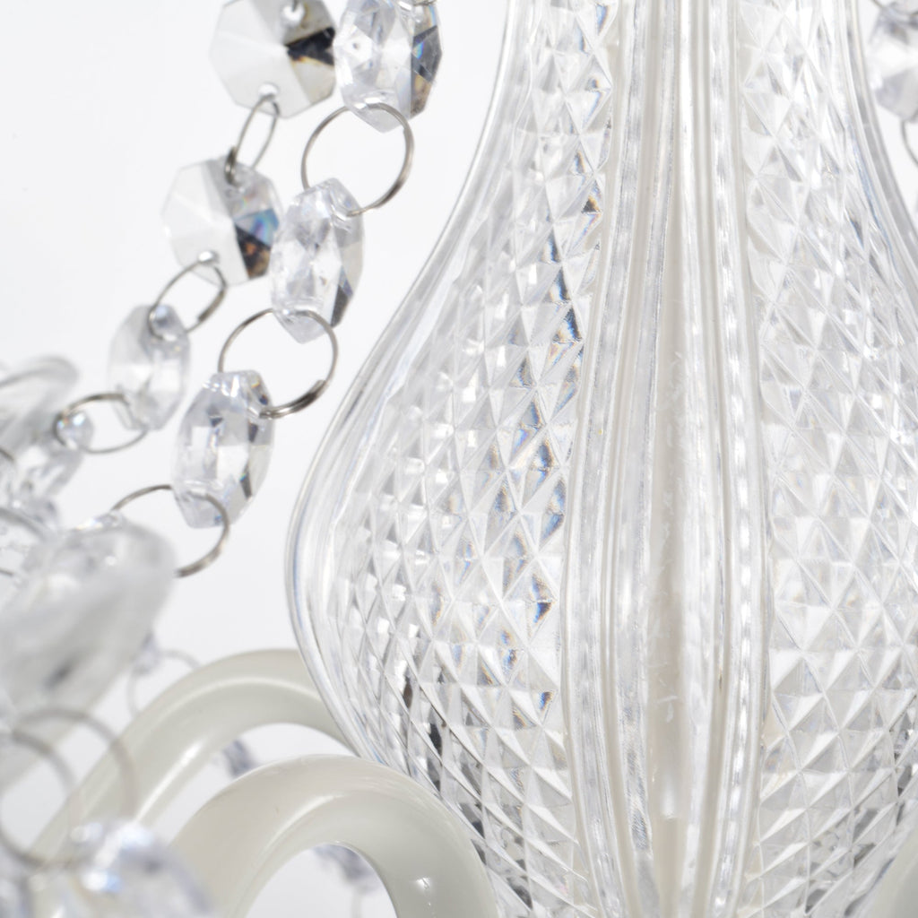 Plug In Swag Chandelier Small White Crystal Chandelier 4-Light