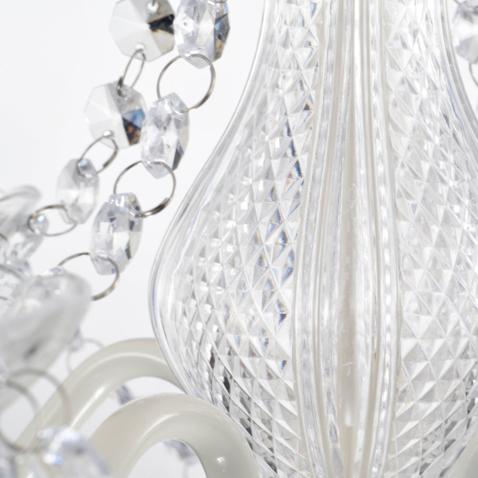 Plug In Swag Chandelier Small White Crystal Chandelier 4-Light
