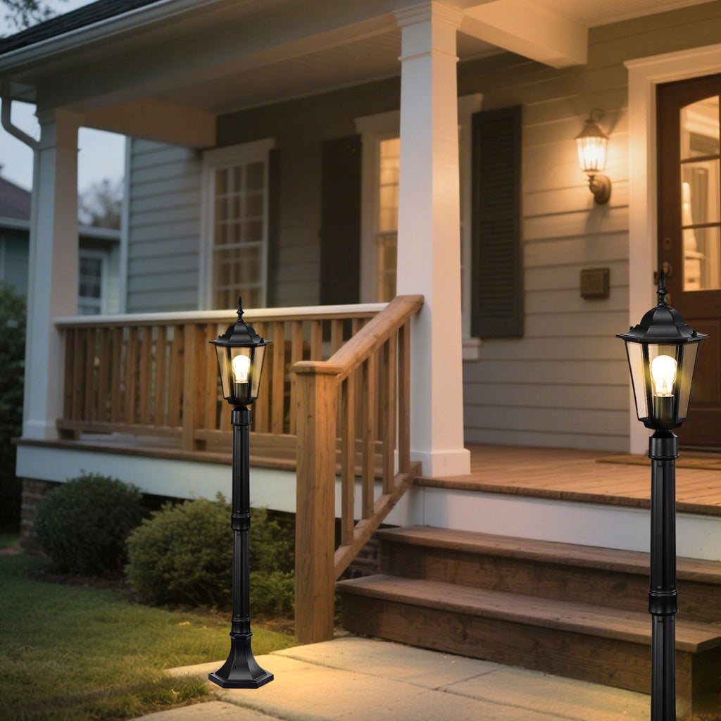 Black Outdoor Post Light for Garden Lawn Pathway 42 inches High