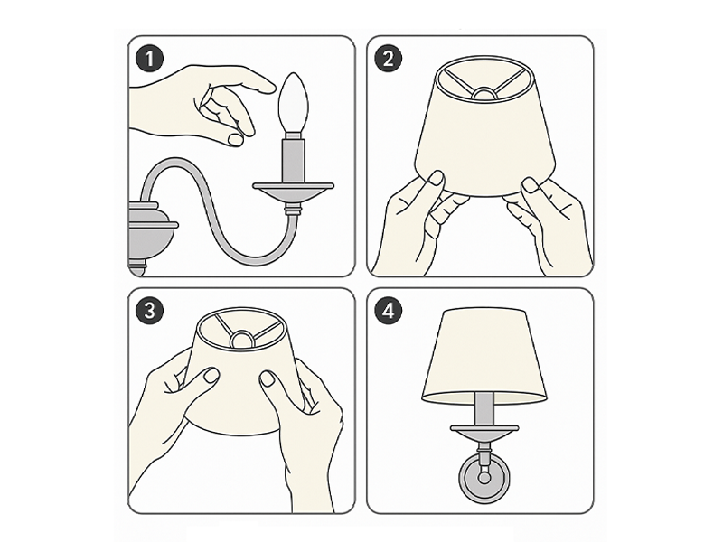 Chandelier Shades set of 6 Clip-On Small Line Empire Lampshades for E12 Candelabra Bulbs