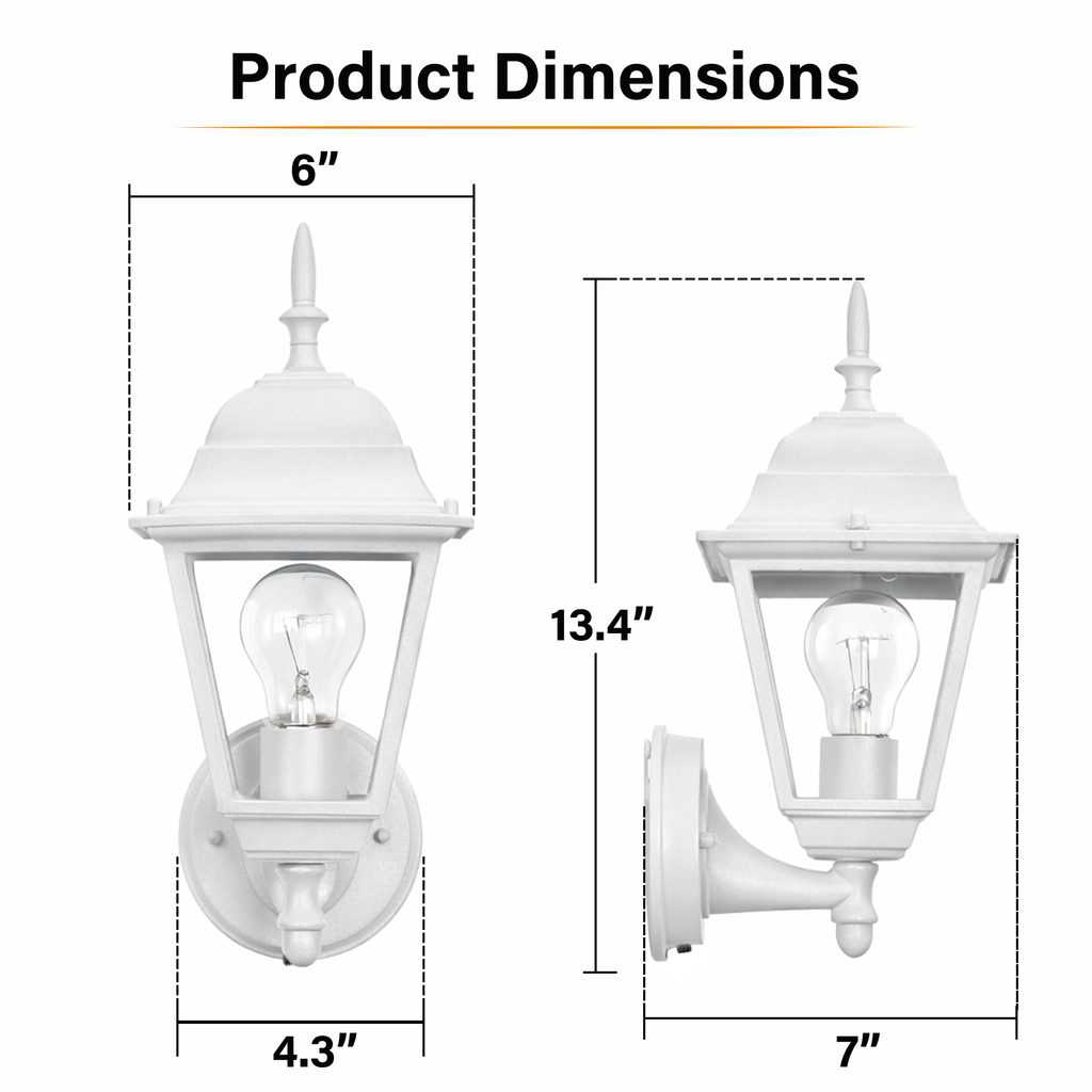 2 pack Traditional  Dusk-to-Dawn Outdoor Wall Light for Timeless Exterior Style