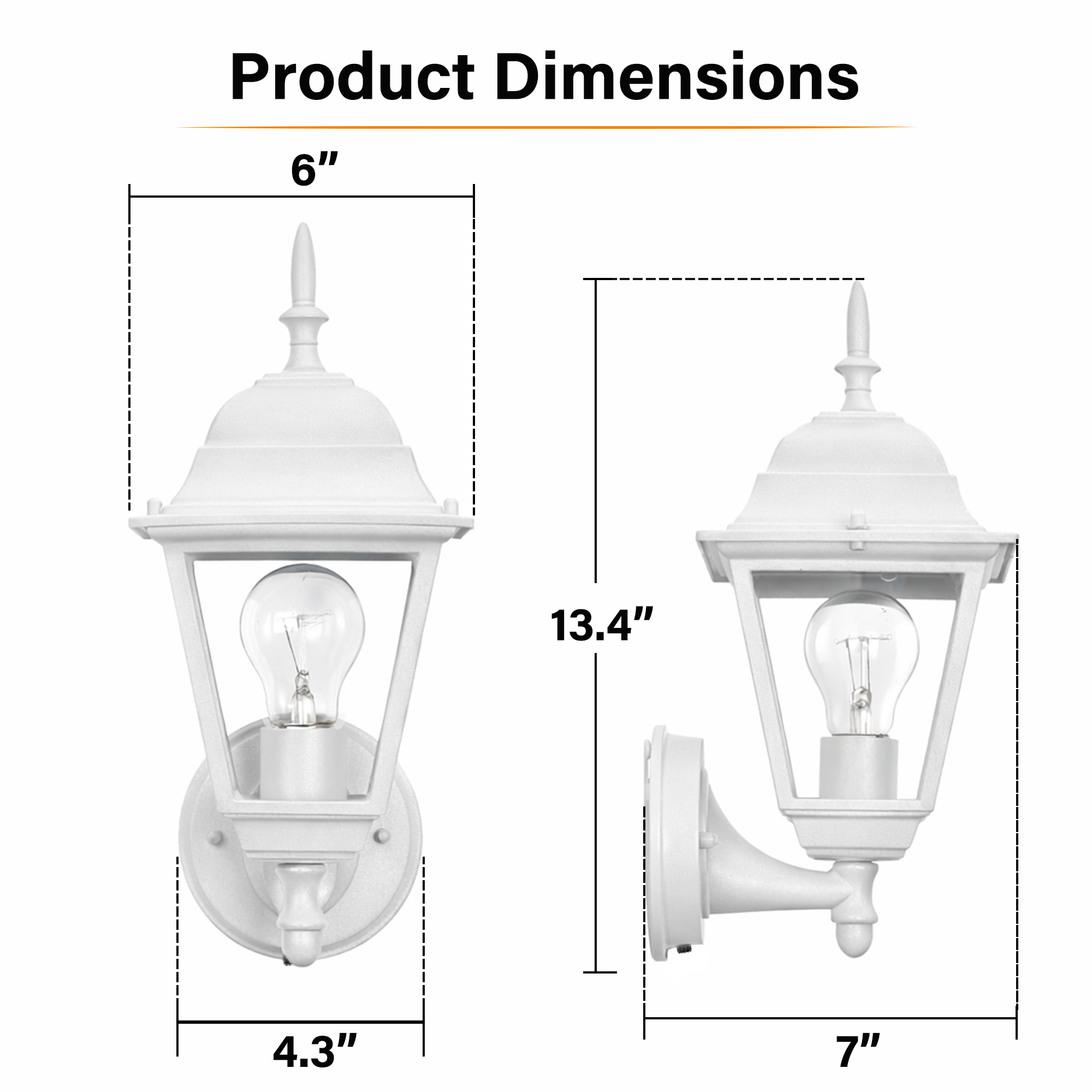 2 pack Traditional  Dusk-to-Dawn Outdoor Wall Light for Timeless Exterior Style