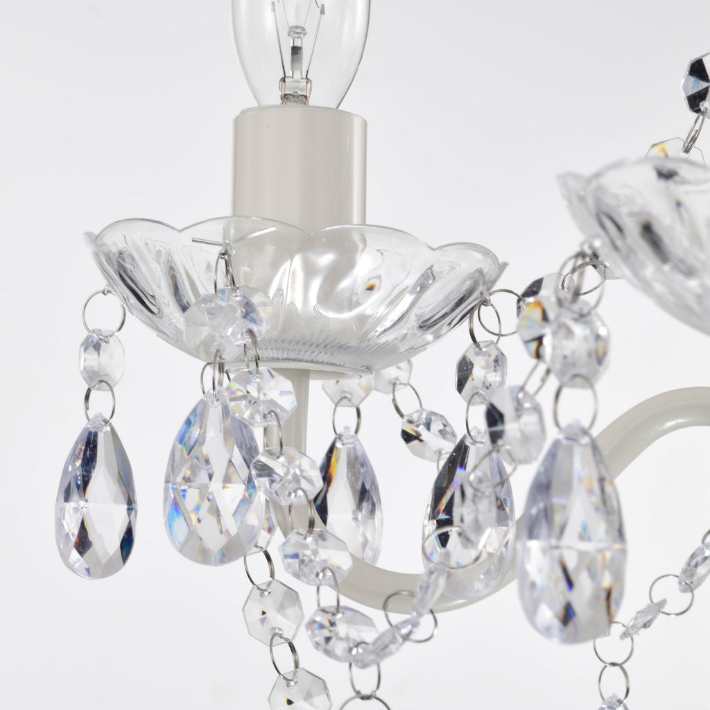 Plug In Swag Chandelier Small White Crystal Chandelier 4-Light