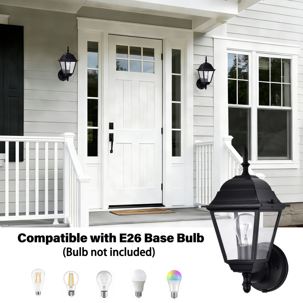 2 pack Traditional  Dusk-to-Dawn Outdoor Wall Light for Timeless Exterior Style