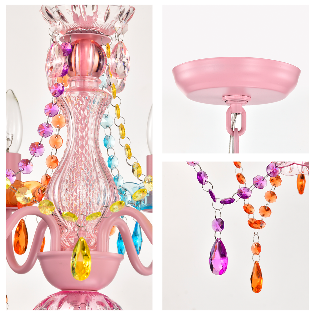 4-Light Acrylic Crystal Chandelier with Adjustable Chain