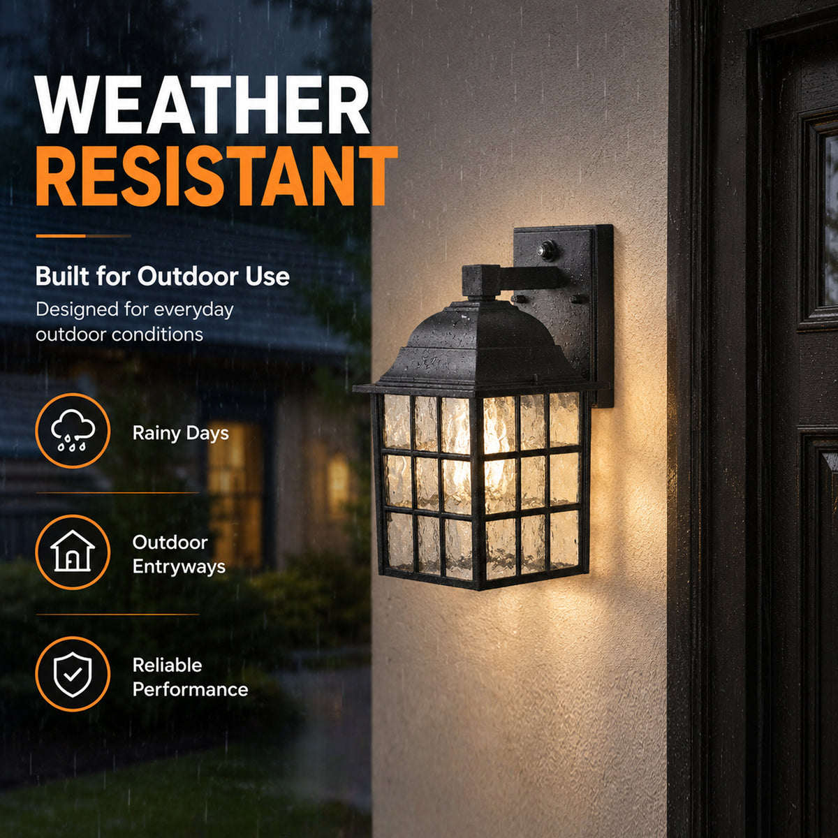Outdoor Wall Lanterns Hardwired Dusk to Dawn Sensor Black Exterior Wall Lights 2 Pack