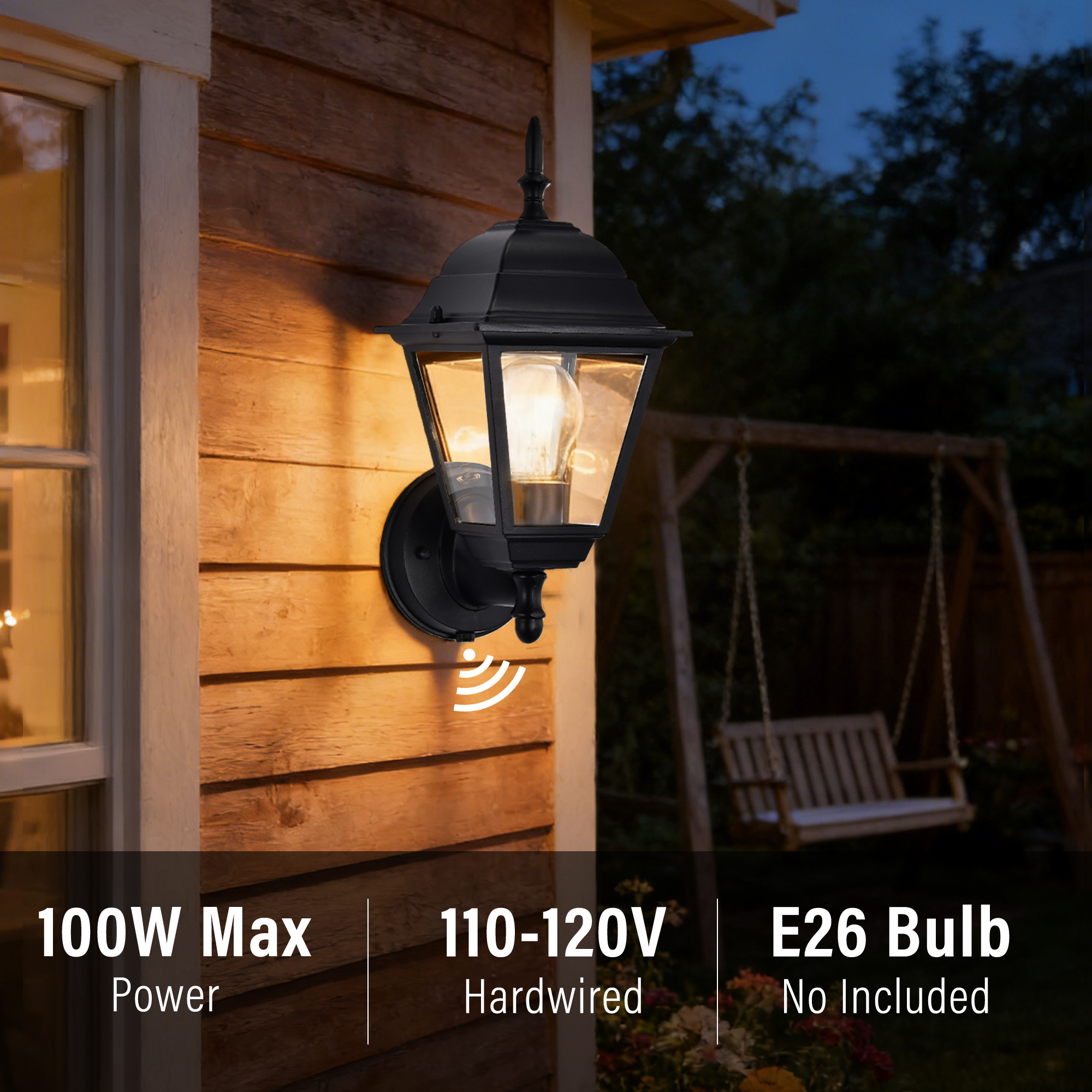 2 pack Traditional  Dusk-to-Dawn Outdoor Wall Light for Timeless Exterior Style
