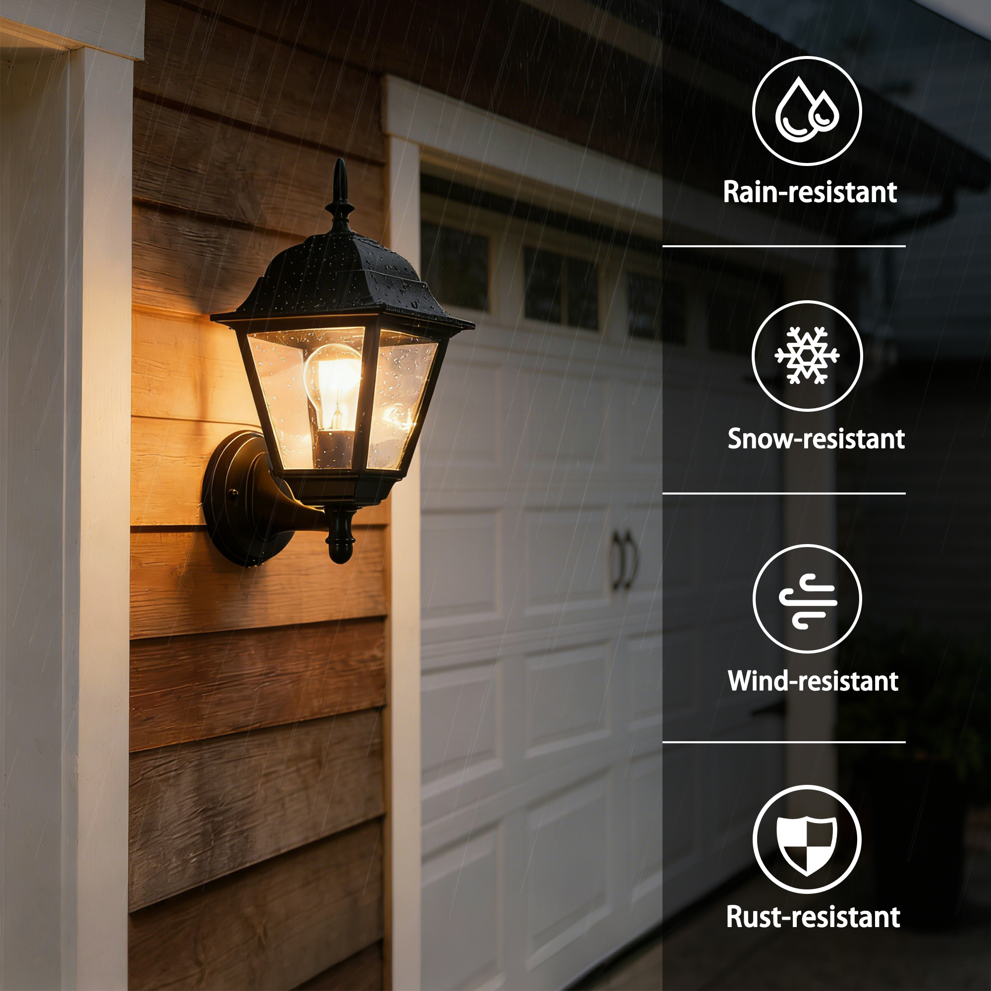 2 pack Traditional  Dusk-to-Dawn Outdoor Wall Light for Timeless Exterior Style