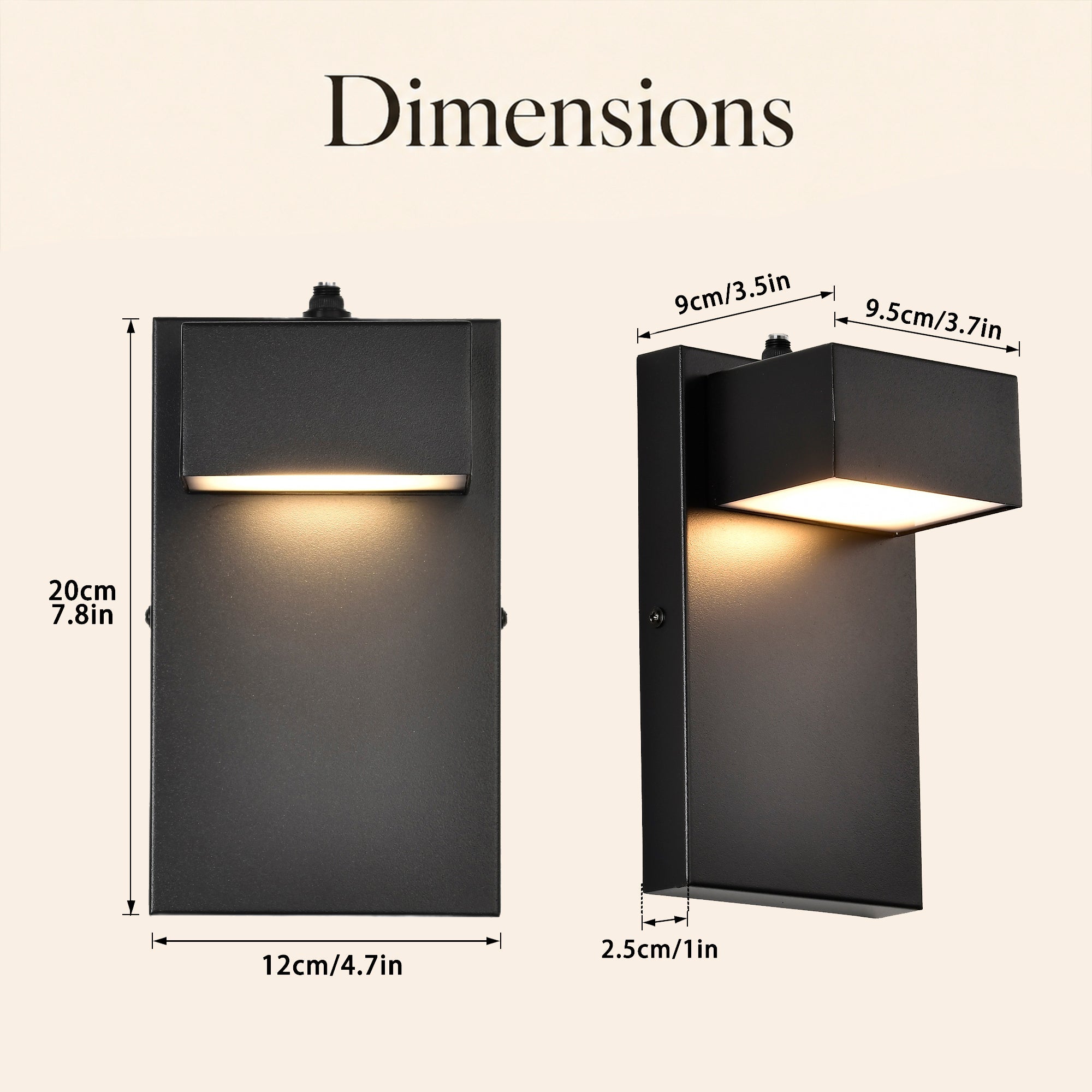 Dusk-to-Dawn Integrated LED Outdoor Wall Light, Black