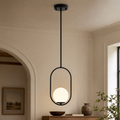 Modern Globe Pendant Light with Opal Glass, E12 Indoor Hanging Light