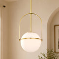 Modern Globe Pendant Light with Glass Shade for Kitchen Island & Dining Room