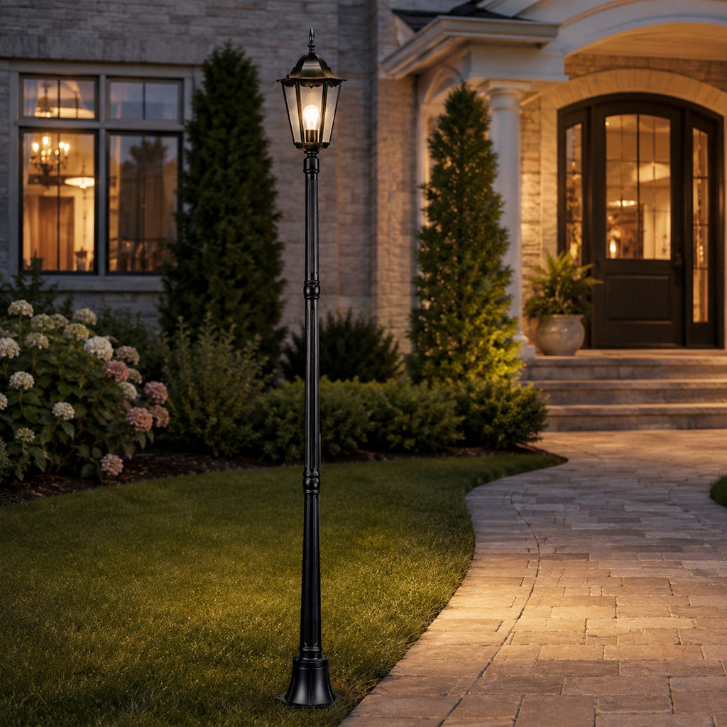 84" Classic Black Outdoor Post Light for Path，Walkway
