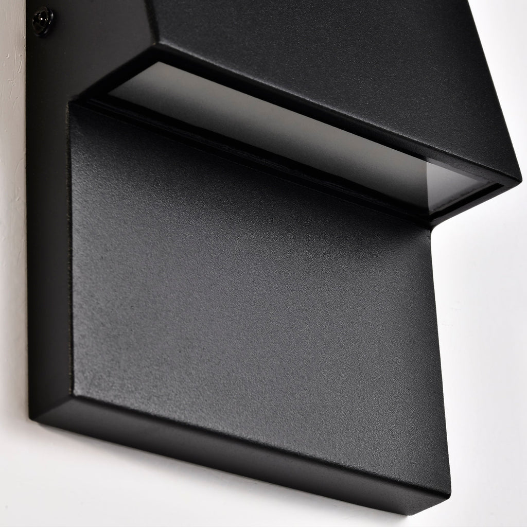 Modern Outdoor Wall Light with Dusk to Dawn Sensor, Black LED Porch Light for Exterior Walls