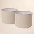 Beige Drum Lamp Shades Set of 2, Replacement Lamp Shades with Spider Fitter
