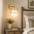 Modern Globe Wall Sconce with Opal Glass, E12 Indoor Wall Light