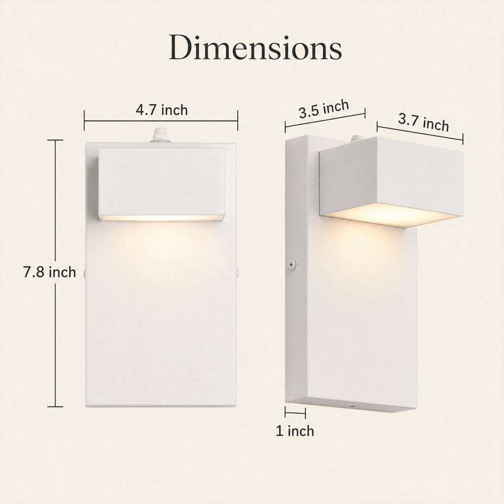 7.8" White Dusk-to-Dawn Integrated LED Outdoor Wall Light