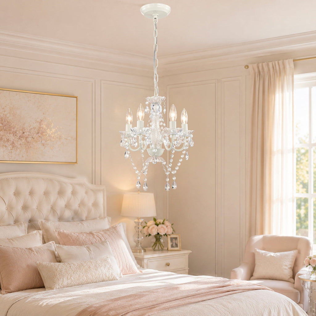 4-Light Acrylic Crystal Chandelier with Adjustable Chain